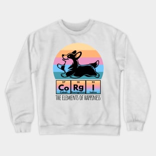 Fun Corgi Happiness Periodic Table of Elements Sunset design Crewneck Sweatshirt